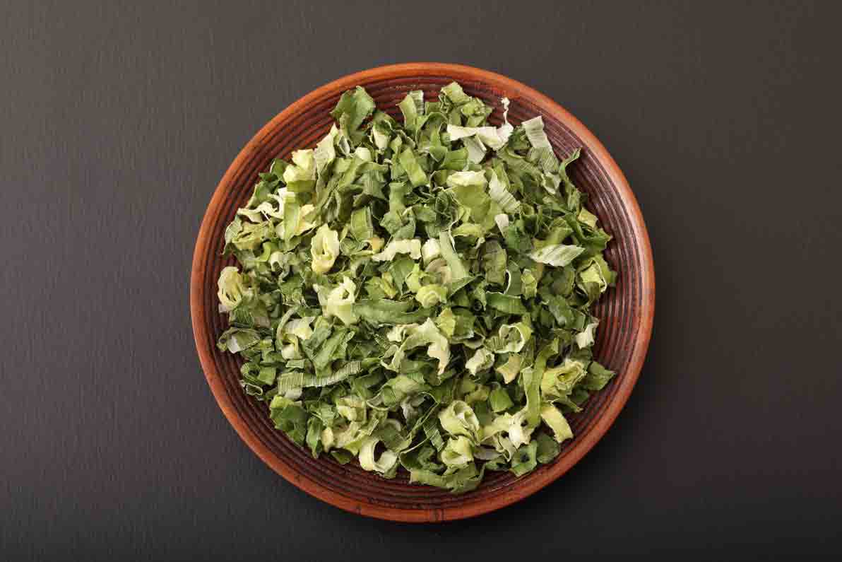 Organic freeze dried green onions