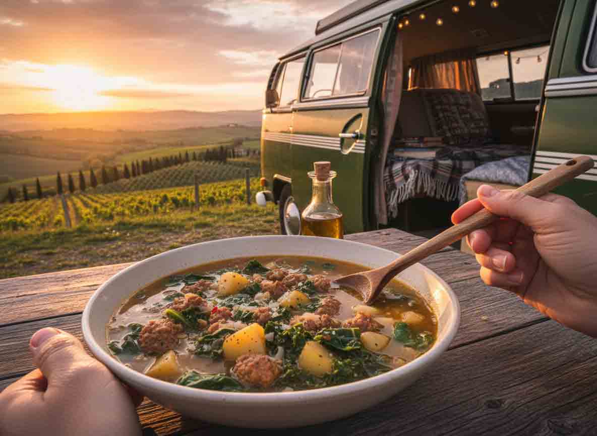 Rustic Tuscan Sausage and Kale Soup